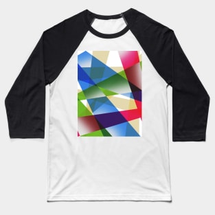 Geometric Fractal Prism Baseball T-Shirt